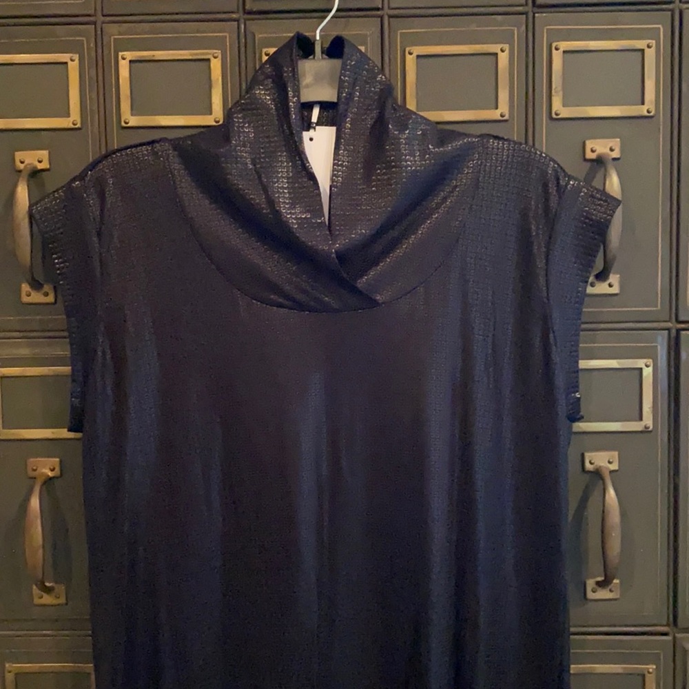 Son-Ya Black Metallic Casual Dress